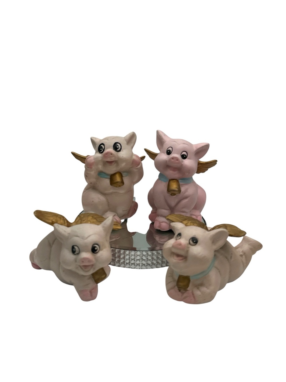 Vintage Heavenly Pigs Figurine Set of 4